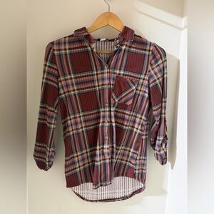 Plaid Button Down Shirt for Women